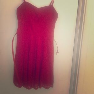 Red lace dress